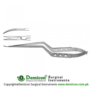 Potts Micro Scissor Curved - Bayonet Shaped Stainless Steel, 23 cm - 9"